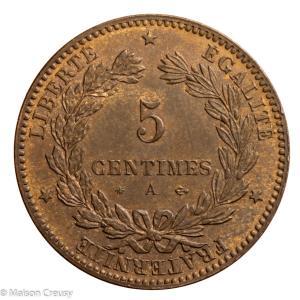 Third Republic 5 centimes 1878 Paris