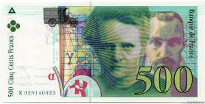 500 Francs Pierre et Marie Curie without strap
