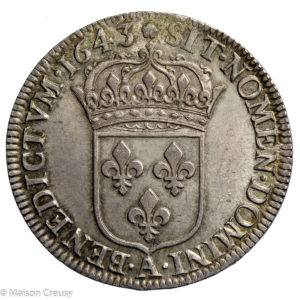 Louis XIV demi écu à la mèche courte 1643 Paris (rose)
