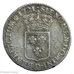Louis XV 1/3 écu de France 1721 Lyon