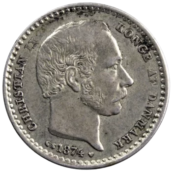 Danemark Christian IX 25 ore 1874