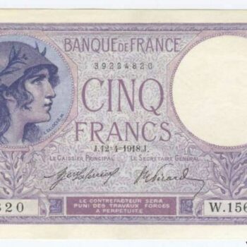5 Francs Violet 12-4-1918