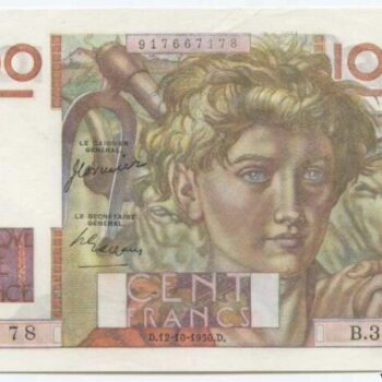 100 Francs Jeune Paysan Type 1945 , 12 10 1950