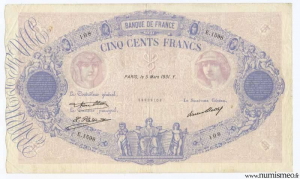 500 Francs Bleu et Rose Type 1888, 5 mars 1931