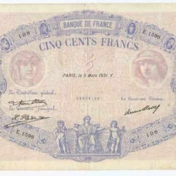 500 Francs Bleu et Rose Type 1888, 5 mars 1931