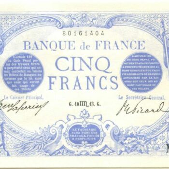 5 Francs Bleu 10.10.1913