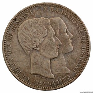 Belgique module 5 francs 1853
