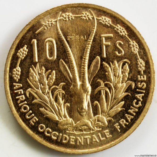 Afrique occidental française 10 francs 1956 essai