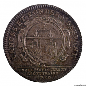 jeton corporation de Paris épiciers apothicaires 1710