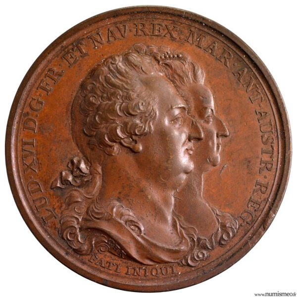 Louis XVI médaille pour la denière entrevue avec sa famille 1793