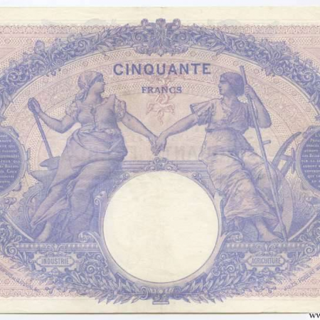 50 Francs Bleu et Rose 15 9 1916