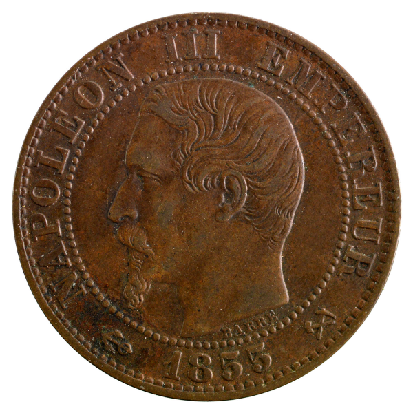 Napoleon III 5 centimes 1855 Rouen Ancre