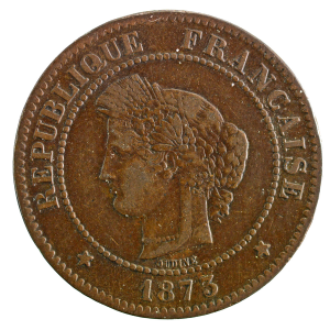 Third Republic 5 centimes Ceres 1873 Bordeaux