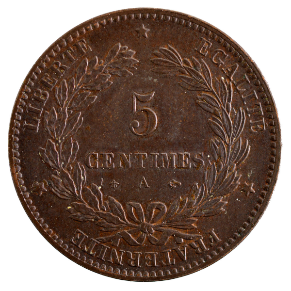 III République 5 centimes Ceres 1874 Paris
