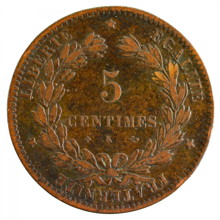 Third Republic 5 centimes Ceres 1877 Bordeaux