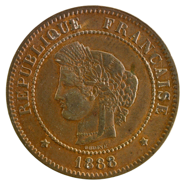 Third Republic 5 centimes Ceres 1888 Paris