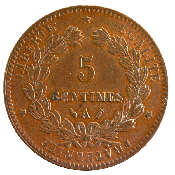 III République 5 centimes Ceres 1888 Paris