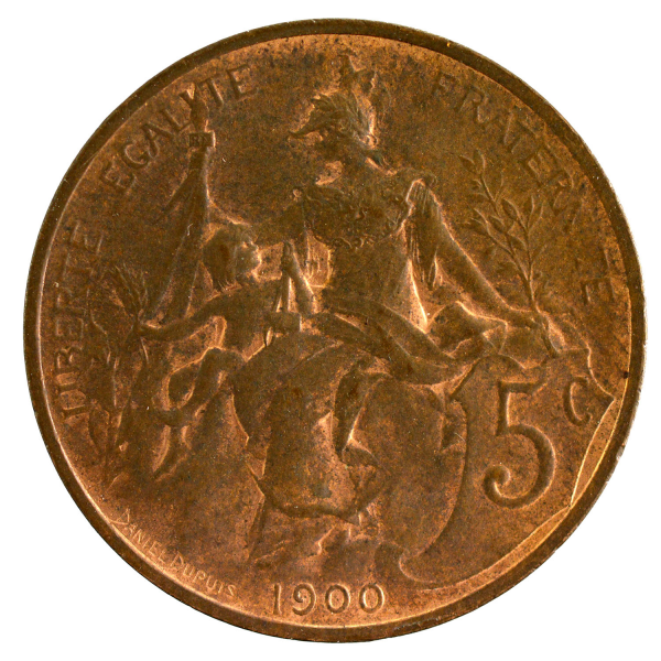 III République 5 centimes Dupuis 1900 Paris
