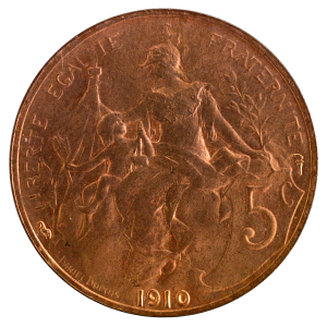 III République 5 centimes Dupuis 1910 Paris