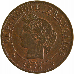 Third Republic 1 centime 1878 Paris