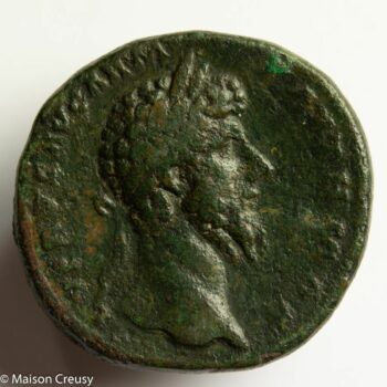 Lucius Verus Sesterce frappé en 166