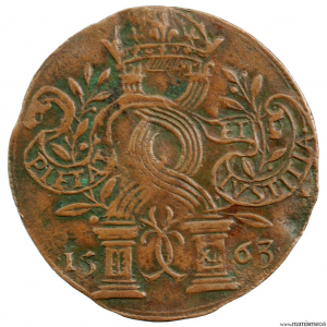 Charles IX AE jeton 1563 chambre des comptes du roi