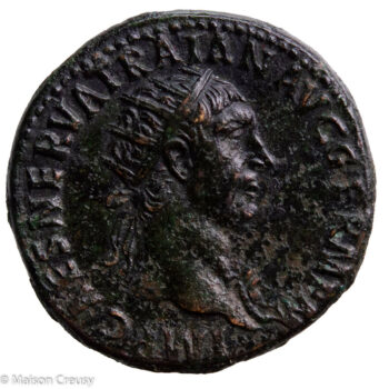 Trajan Dupondius revers TR POT COS II PP
