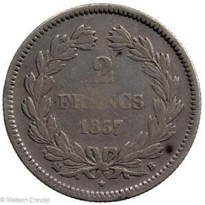 Louis Philippe AR 2 francs 1837 Rouen