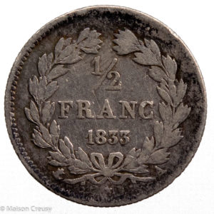 Louis Philippe AR demi franc 1833 Paris