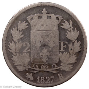 Charles X AR 2 Francs 1827 Rouen