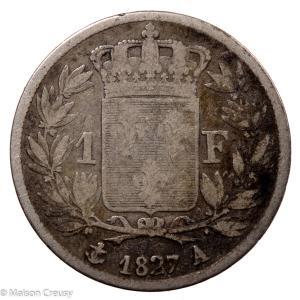 Charles X AR franc 1827 Paris
