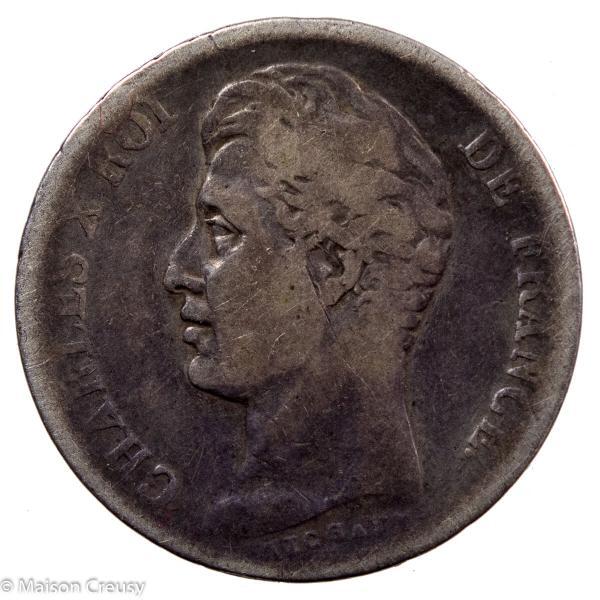 Charles X AR franc 1827 Lille