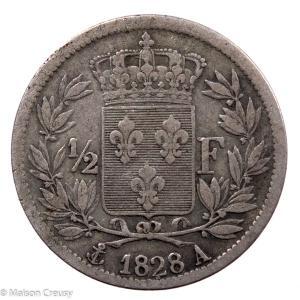 Charles X AR Demi franc 1828 Paris