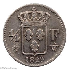 Charles X AR Quart franc 1829 Lille