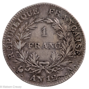 Napoleon I 1 franc An 12 Paris