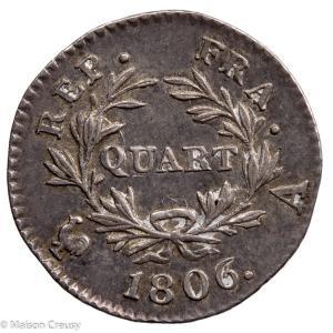 Napoleon I 1/4 franc 1806 Paris