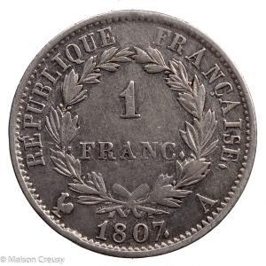 Napoleon I AR franc 1807 Paris