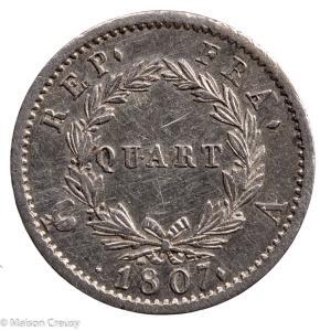 Napoleon I 1/4 franc 1807 Paris