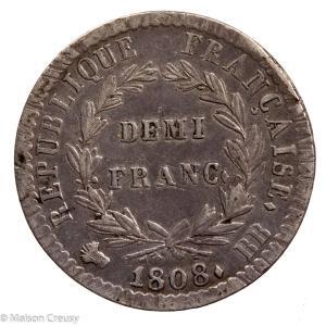 Napoleon I 1/2 franc 1808 Strasbourg