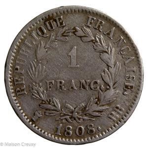 Napoleon I 1 franc 1808 Strasbourg