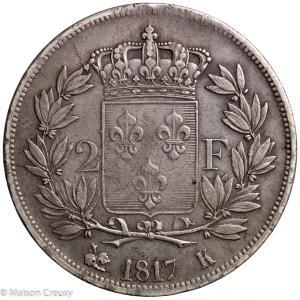 Louis XVIII 2 francs 1817 Bordeaux