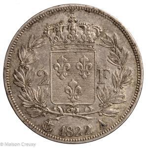 Louix XVIII 2 francs 1822 Paris