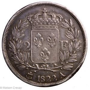 Louis XVIII 2 francs 1822 Paris