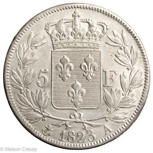 Louis XVIII 5 francs 1823 Paris