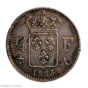 Louis XVIII 1/4 franc 1823 Paris