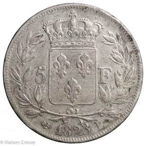 Louis XVIII 5 francs 1823 Bayonne