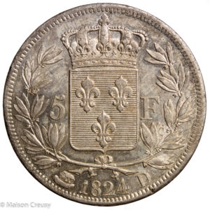 Louis XVIII 5 francs 1824 Lyon