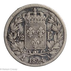 Louis XVIII 1/2 franc 1824 Paris