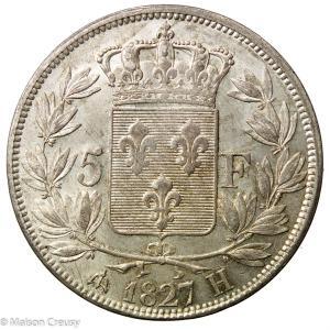 Charles X 5 francs 1827 La Rochelle