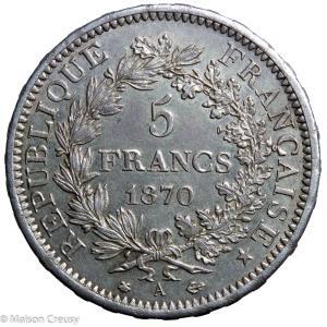 5 francs Hercule 1870 Paris
